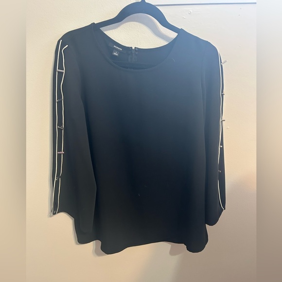 Alfani Tops - Alfani Black Blouse with White Trim